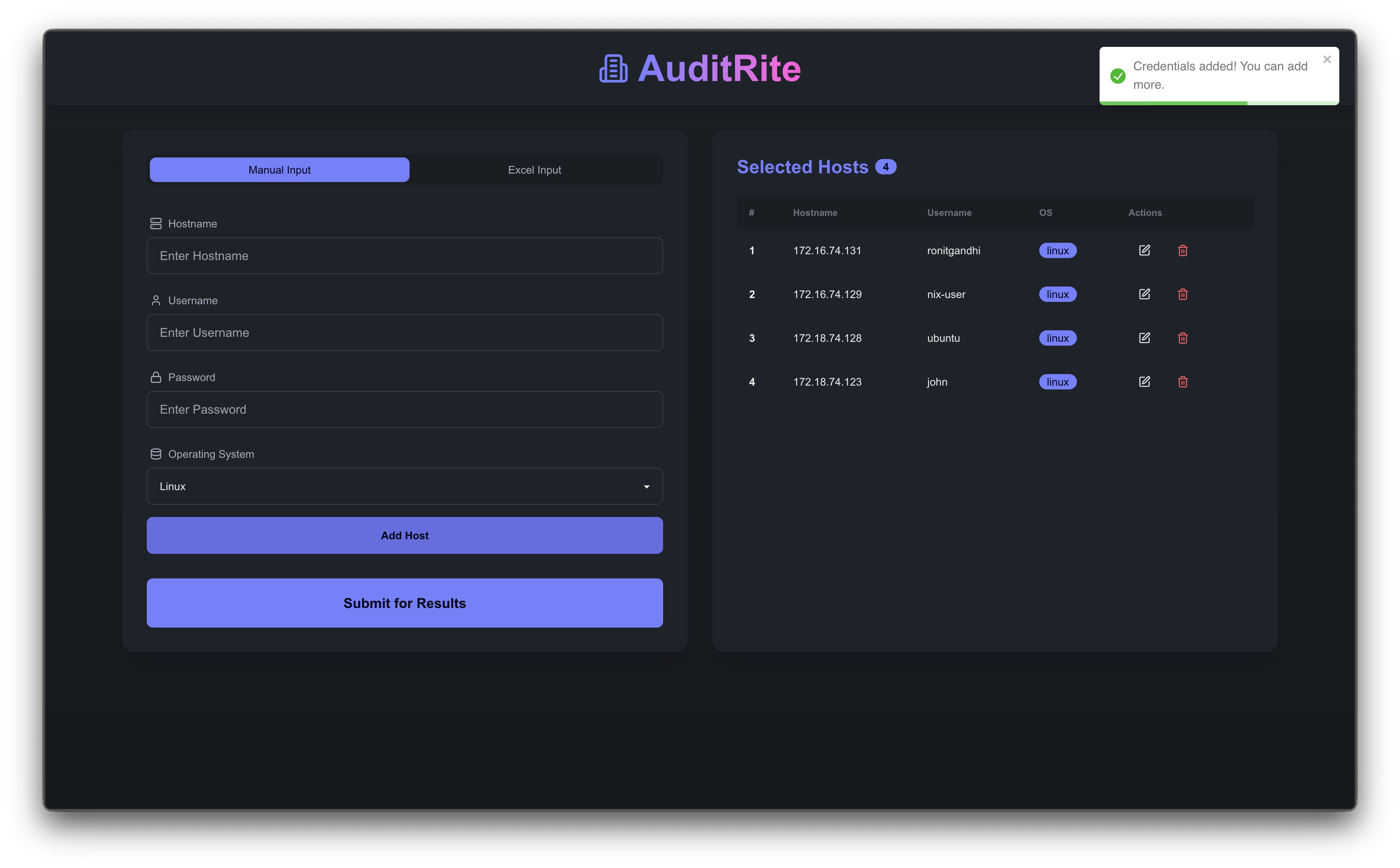 AuditRite Compliance Dashboard